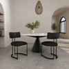 Juno Contemporary Modern Vegan Leather Metal Side Chair in Black - Set of 2 | Chaise laterale contemporaine moderne Juno en cuir vegetalien et metal noir - Lot de 2