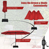 Costway 15FT Double-Sided Twin Patio Umbrella Sun Shade Outdoor Crank Market Base Wine