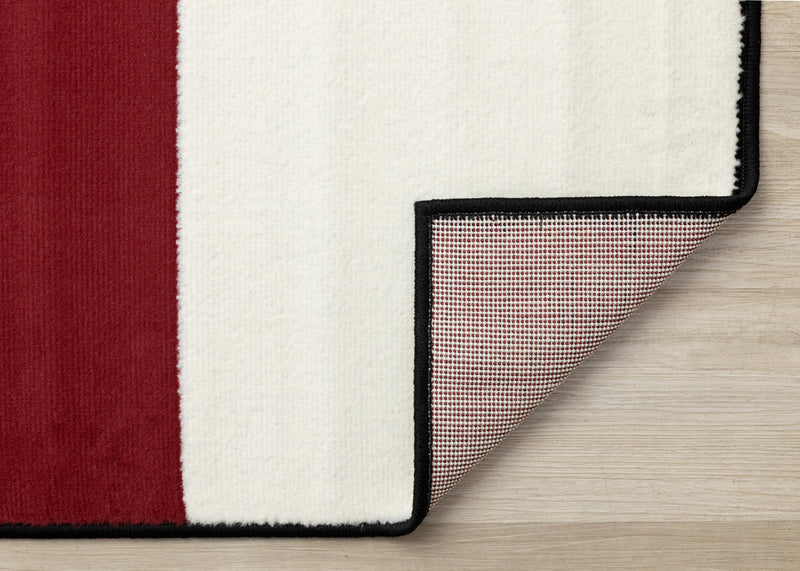 Forte Red Black White Geometric Area Rug - 5'3\" x 7'5\"