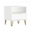 Avira Mid-Century Modern 20" Nightstand in White (1-Drawer) | Table de nuit Avira style milieu du siecle moderne 20" en blanc (1 tiroir)