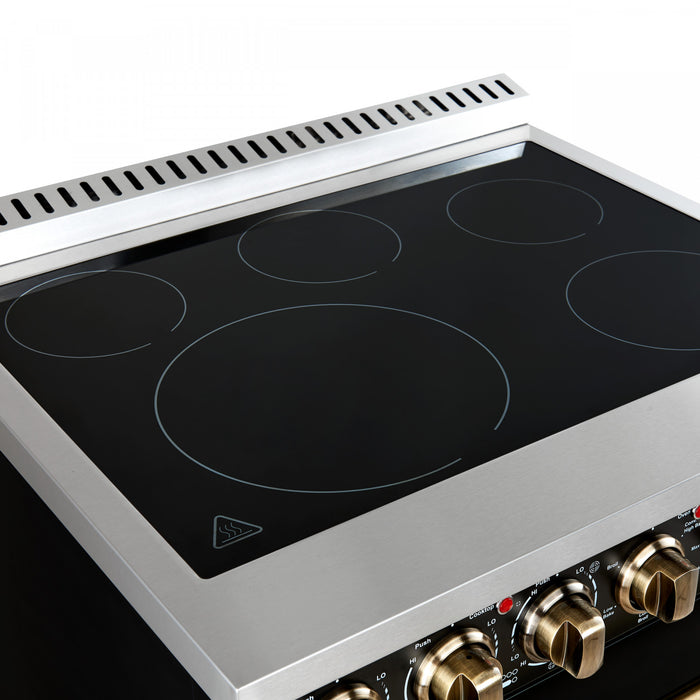 Forno Paolo 30\" Black Electric Range, 4.38 CU.FT. - FFSEL6011-30BLK