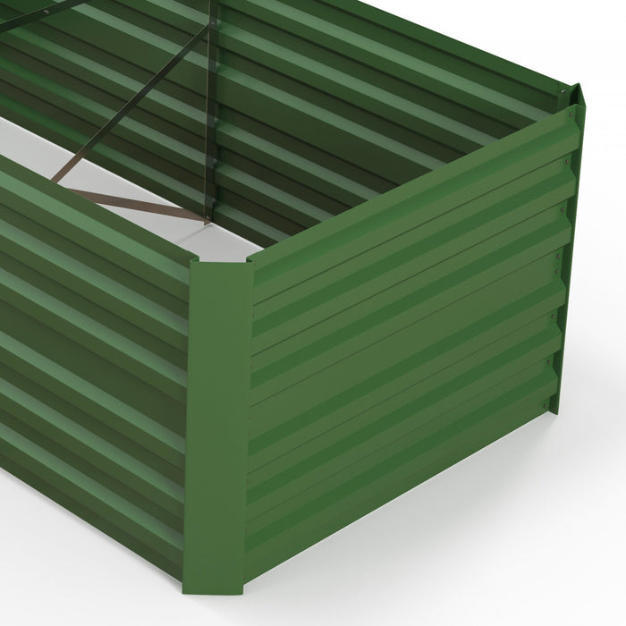 Outsunny Raised Garden Bed, 71\" X 35\" X 23\" Galvanized Steel Planters For Outdoor Plants With Multi-reinforced Rods For Vegetables, Flowers And Herbs, Green