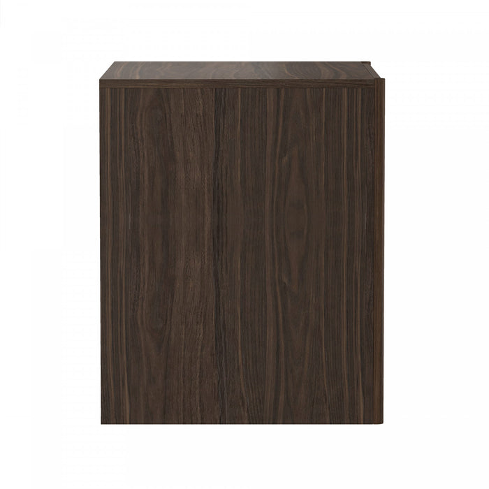 Linda Modern 24\" Nightstand in Walnut Brown (2-Drawer) - Set of 2