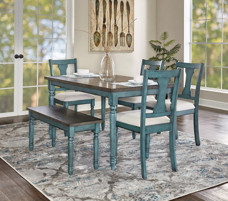 Willow Fabric Teal Dining Chair - Set of 2