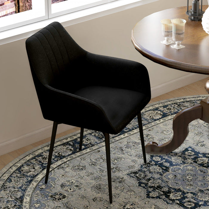 HOMCOM Dining Chairs Set of 2, Upholstered Accent Chairs with Metal Legs