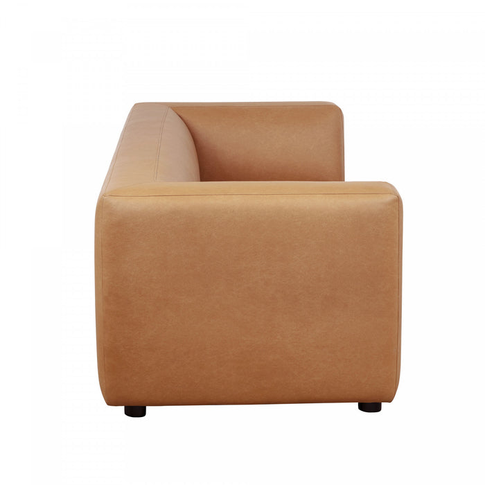 Lukas Contemporary Modern 89\" Upholstered Sofa in Camel