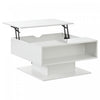 Ethan Coffee Table with Lift-Top and LED Lights,White | Ethan table basse relevable avec eclairage LED, blanc