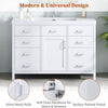 Resina 48 Inch Single Sink Bathroom Vanity with Resin Sink and 6 Drawers, White | Resina Meuble-Lavabo Simple 48 po avec Vasque en Resine et 6 Tiroirs, Blanc