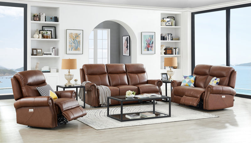 Hydeline Royce Power Reclining Sofa - Brown