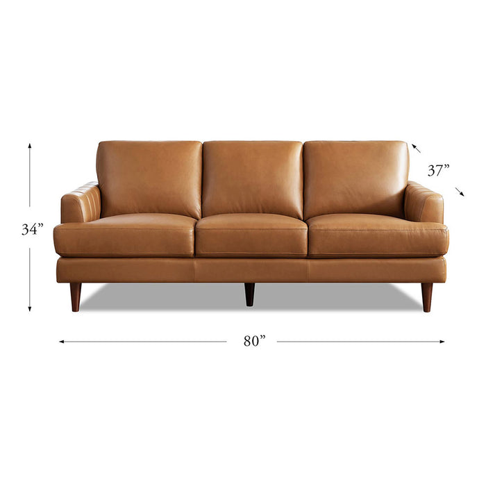 Hydeline Cassia Leather Sofa - Brown