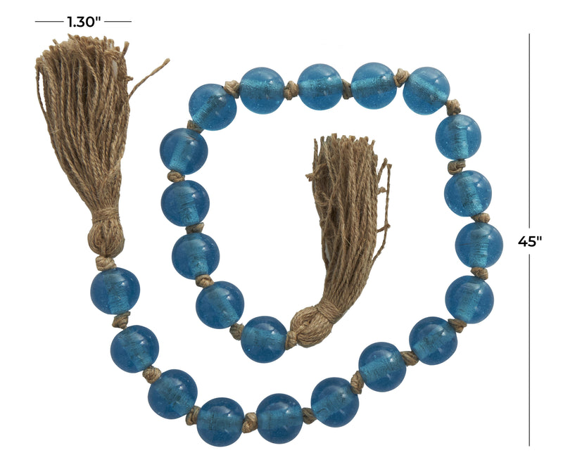 Glass 45\" L Beaded Garland - Dark Sky Blue