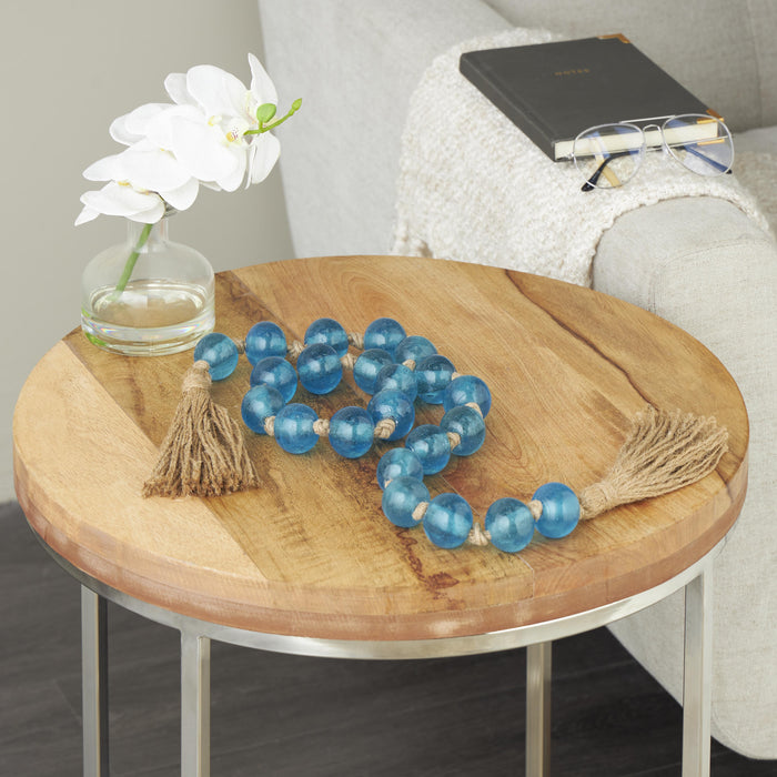 Glass 45\" L Beaded Garland - Dark Sky Blue