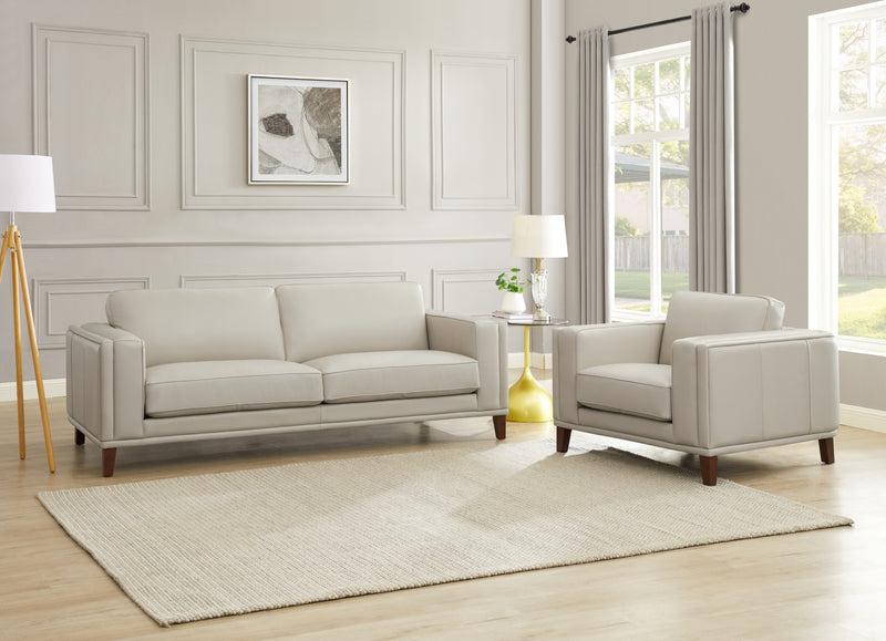 Hydeline Lyon Leather Sofa - Vanilla