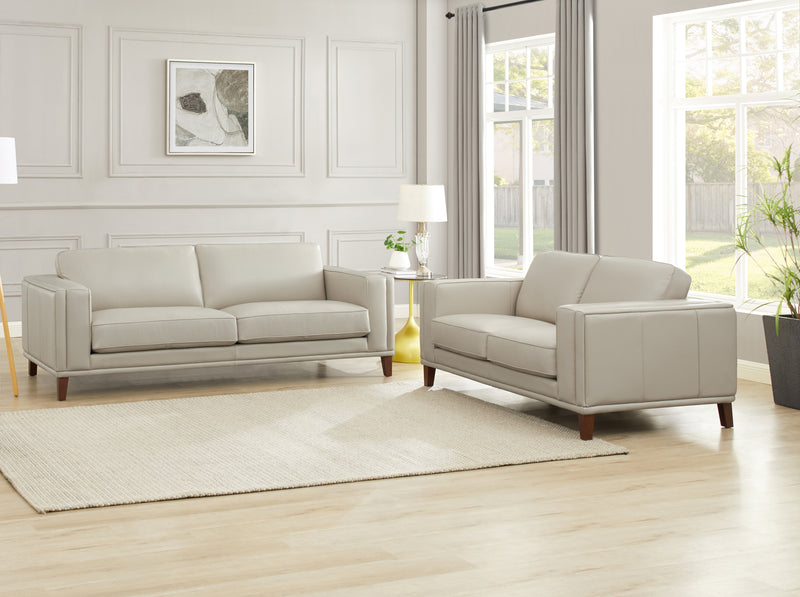 Hydeline Lyon Leather Sofa - Vanilla