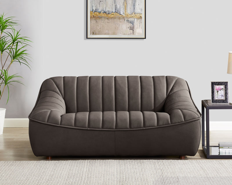 Hydeline Nest Leather Loveseat - Chocolate