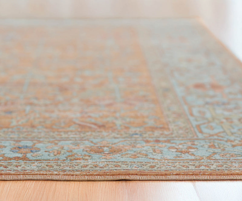 Hailey Traditional 7'10\" x 10'6\" Area Rug in Orange Indoor Area Rug