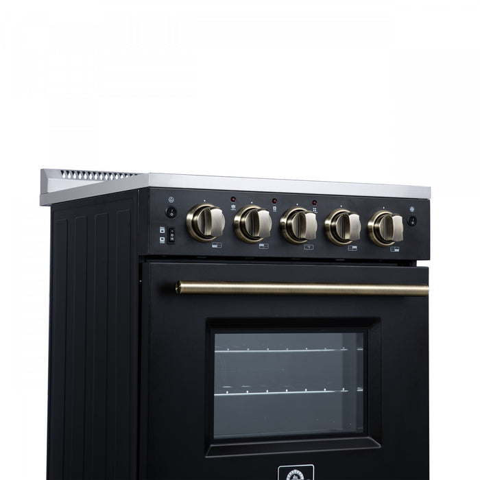 Forno Loiano 24 Inch Freestanding Electric Range in Black, 2.3 cu.ft. with Storage Drawer - FFSEL6099-24BLK