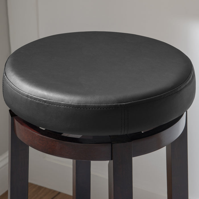 Maya Faux Leather Barstool - Black