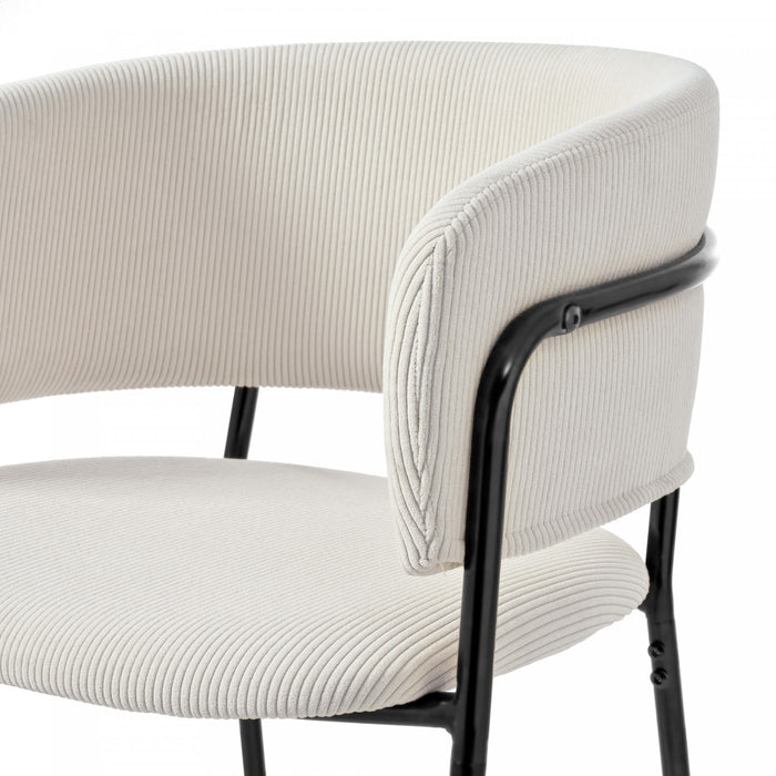 Ethan Set of 2 Modern Corduroy Upholstery Side Chair with Angled Legs and Adjustable Feet,Beige Dining Chair