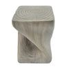 Miro 16" Modern Twisted Hourglass MGO Accent Table, Faux Wood Grain Indoor Side Table, Grey | Table d'appoint moderne sablier torsade Miro 16 pouces MGO, table laterale interieure imitation bois, gris