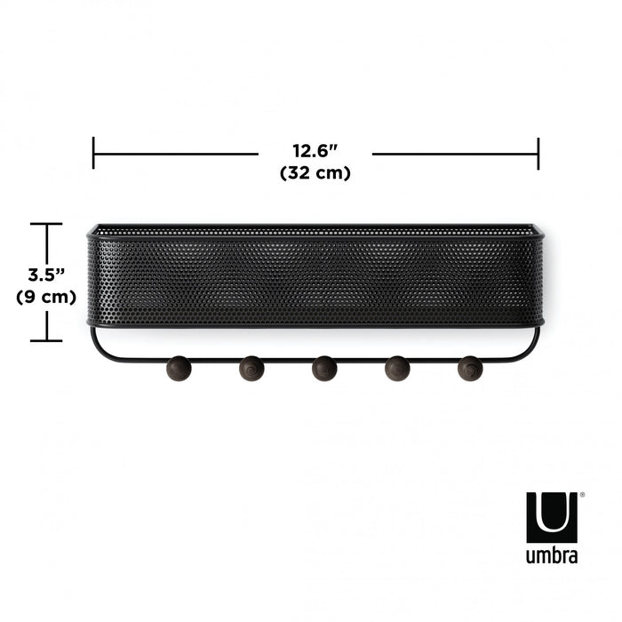 Umbra Estique Organizer Wall Hooks - Black and Walnut