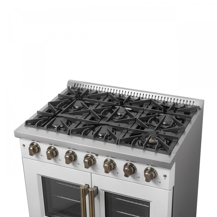 Forno Galiano 36\" White Gas Range, 4.32 cu.ft- FFSGS6444-36WHT