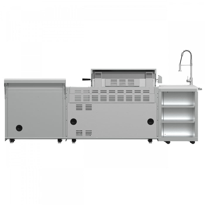 FORNO Bulnes Outdoor Kitchen 84,000 BTU Stainless Steel BBQ & White Sintered Stone Countertops - FODKT2520WHT