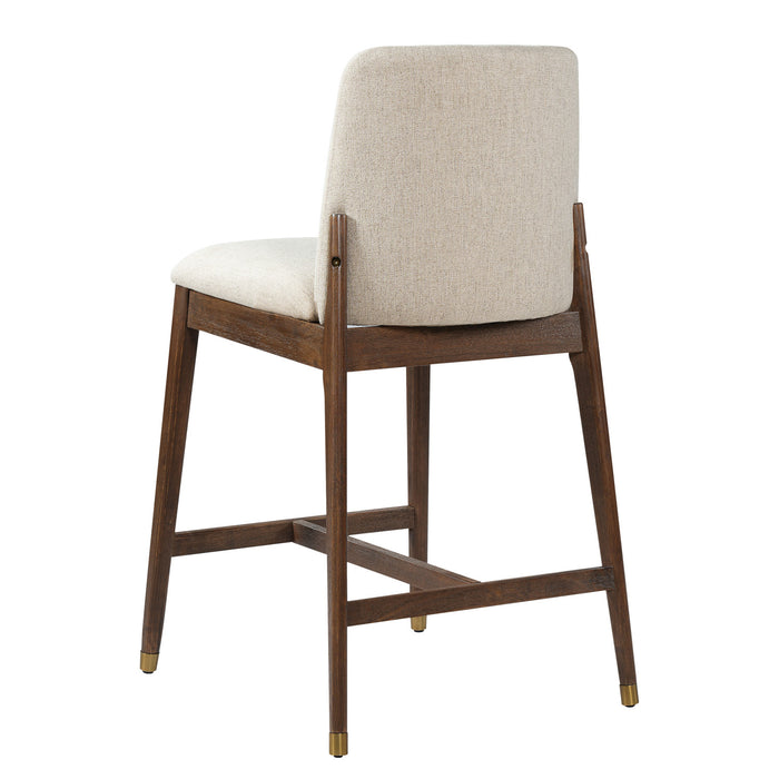 Clara Rubber Wood Bar Stool Set of 2,Walnut
