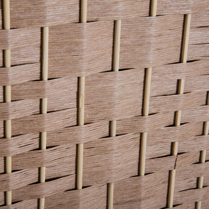 Homcom Double Hinged Woven Wicker Room Divider And Privacy Screens