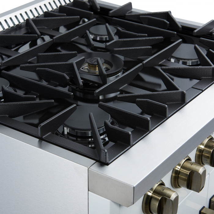 Forno Galiano 30\" White Gas Range, 4.32 cu.ft- FFSGS6444-30WHT