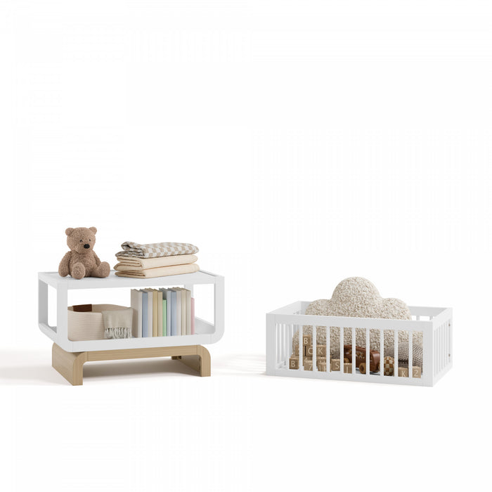 Storkcraft Santorini Deluxe 3-in-1 Convertible Bassinet - White/Driftwood