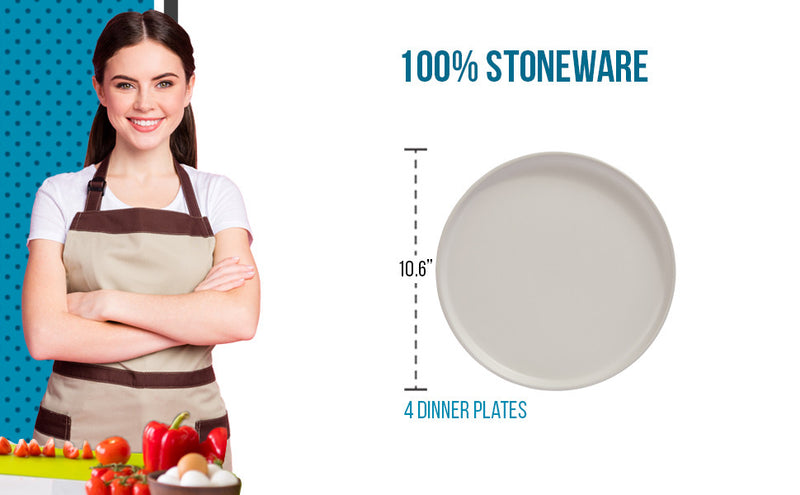 S&Co Gourmet Lisbon Stoneware Dinner Plates