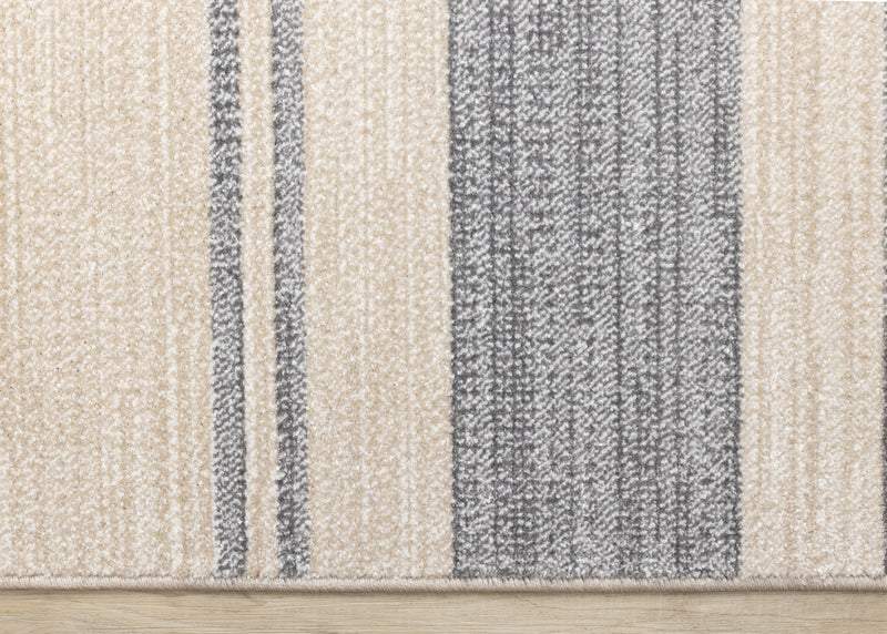 Covington Beige Grey Striped Design Rug, 5'3\" x 7'7\" Indoor Area Rug