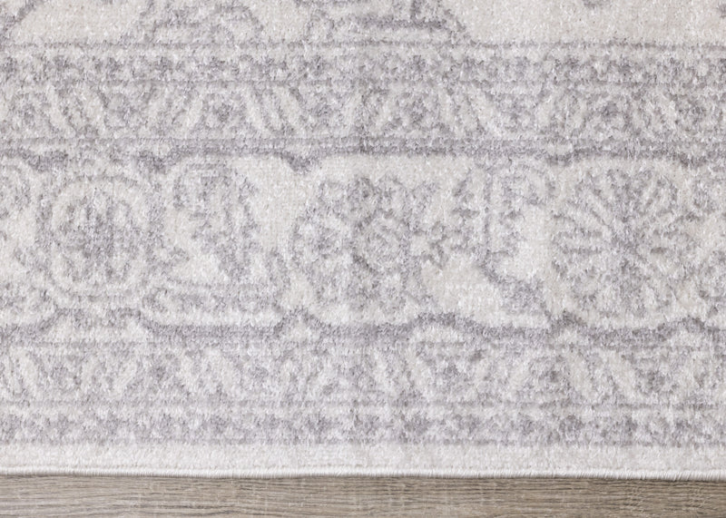 Fallon White Grey Elegant Faded Traditional Rug, 7'10\" x 10'6\" Indoor Area Rug