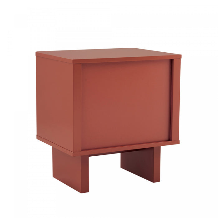 Ella Modern 20\" Nightstand in Terracotta (1-Drawer)