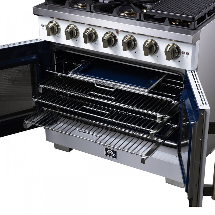 Forno Capriasca 36\" White Gas Range 5.36 cu.ft -FFSGS6460-36WHT