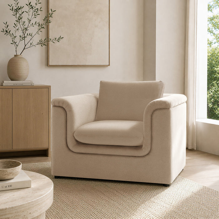 Haven Contemporary Modern Upholstered Accent Chair in Wheat