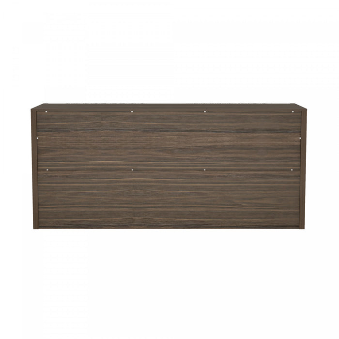 Linda Modern 72\" Dresser in Walnut Brown (6-Drawer)