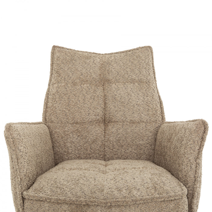 Elowen Taupe Upholstered Swivel Dining Armchair (Set of 2)