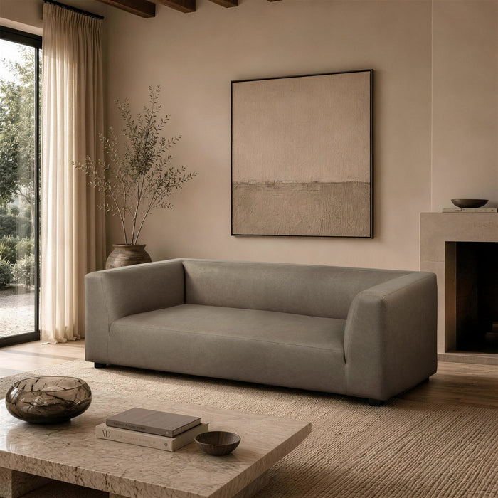 Lukas Contemporary Modern 89\" Upholstered Sofa in Taupe