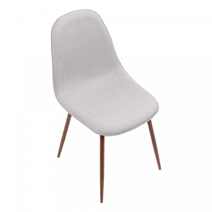 LumiSource Pebble Grey Fabric Mid-Century Modern Dining Accent Chair - Set of 2