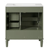 Emerson 30 Inch Bathroom Vanity with Ceramic Sink and Three Drawers, Olive Green | Emerson Meuble de salle de bain 30 pouces avec vasque en ceramique et trois tiroirs, Vert olive