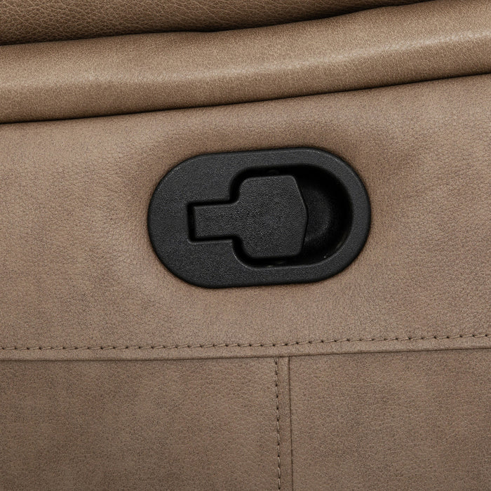 Marlow 37 in. Leather Match Swivel Glider Manual Recliner - Taupe