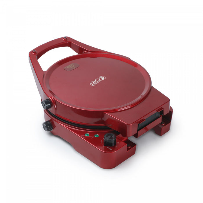 CHK Series Commercial Chef Countertop Pizza Maker & Indoor Grill, CHPG12R, Red