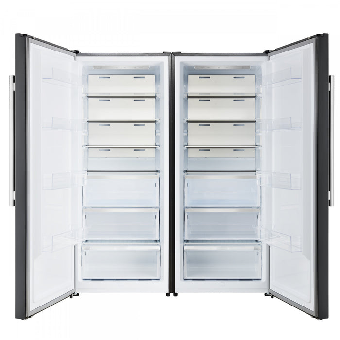 Forno Maderno 60 Inch Convertible Refrigerator/Freezer in Black, Trim Grill, 27.2 cu.ft - FFFFD1722-60SG-BLK
