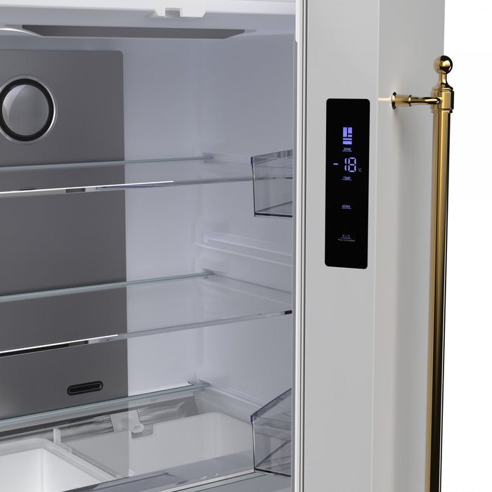 Forno Luigi 33 Inch White French Door Refrigerator, 18 cu.ft. - FFFFD1791-33WHT