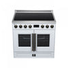 Forno Torino French Door 36 Inch White Induction Range, 5.36 cu.ft. - FFSIN0950-36WHT Electric Range | Cuisiniere a induction Torino de 36 po avec portes francaises, blanche, 5,36 pi³ - FFSIN0950-36WHT