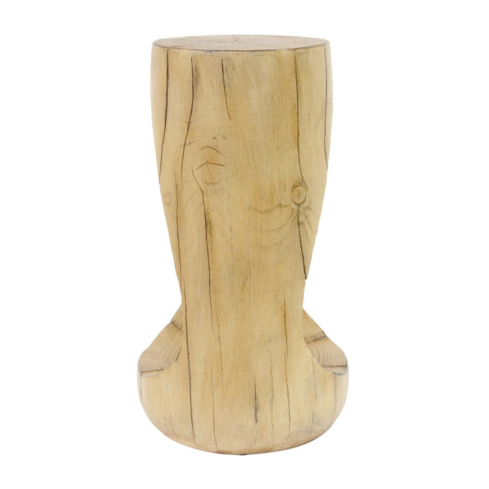 Brio 26.57\" Rustic Tree-Stump MGO Accent Table, Unique Wood Grain Indoor Side Table, Natural