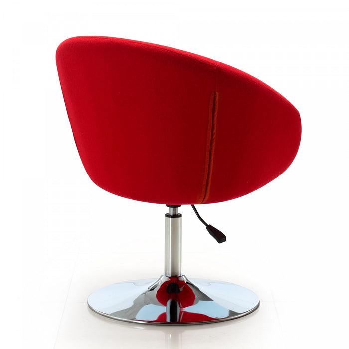 Hopper Modern Upholstered Swivel Lounge Chair in Red - Set of 2 Accent Chair