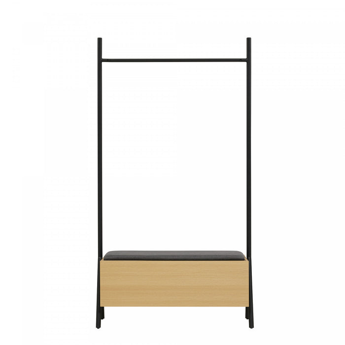 Paloma Modern 38\" Open Hanging Closet in Light Oak Armoire